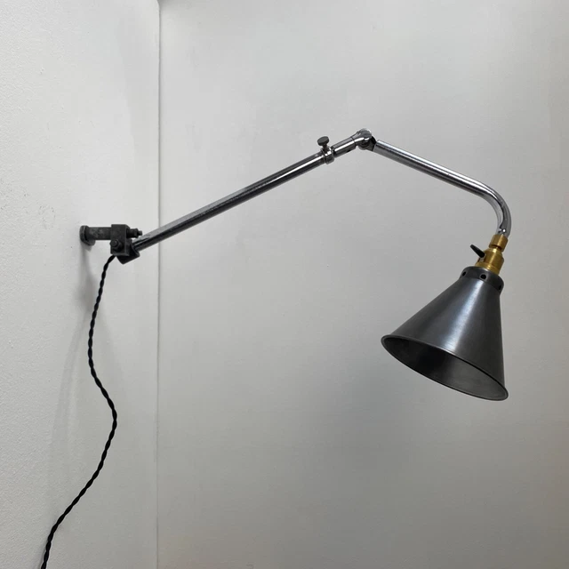 ANCIENNE LAMPE APPLIQUE INDUSTRIELLE KI E KLAIR Old French Lamp