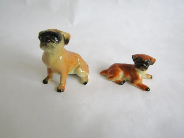 vintage ceramic bone china pug dog puppy figurines Hagen Renaker?