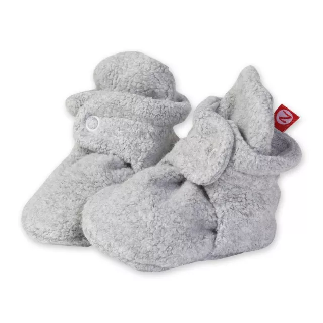 NWT ZUTANO Gray Soft Cozie Fleece Baby Booties Size 6M Unisex/Gender Neutral
