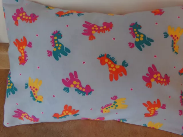 Travel-My Pillow-Toddler Size Pillowcase Envelope 2 Sided Horses 12" X 18" #3838