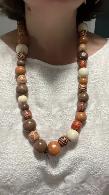 BRAND NEW WOODEN BEADS NECKLACE AND BRACELET 4 Different Colours To Choose  From £3.99 - PicClick UK