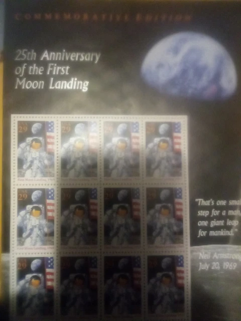 25th Anniversary Of The First Moon Landing USPS 12 Stamps Total New Unused