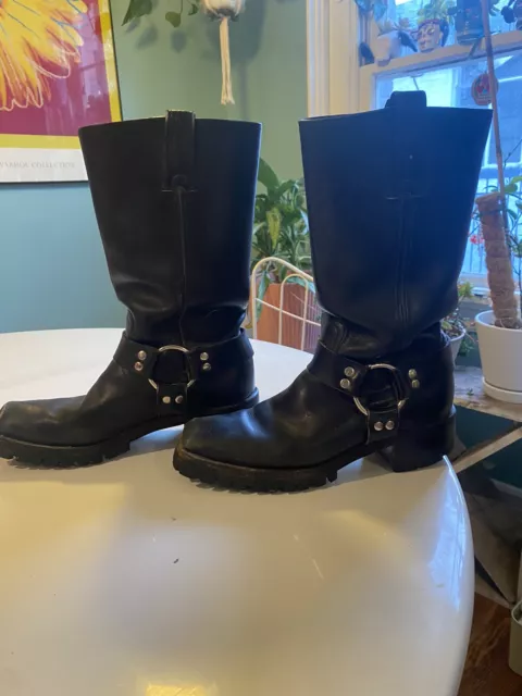 Rare Vintage Frye Motorcycle Boots With vibram sole. W Size 7