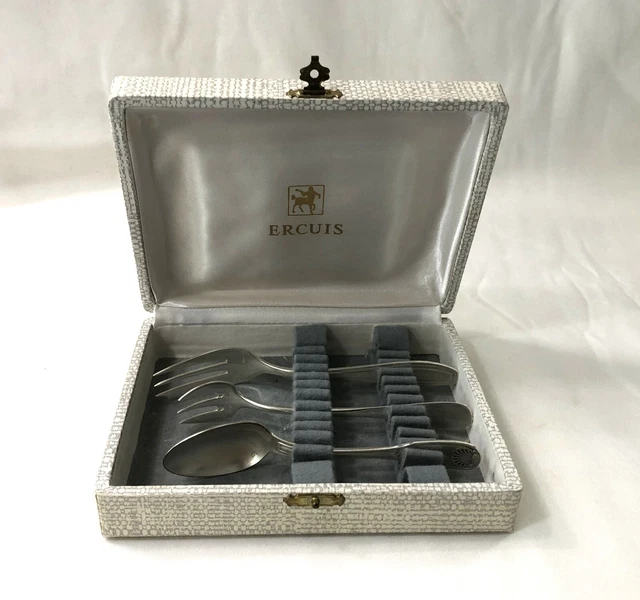 Coffret Vide François Frionnet - 12 Fourchettes à Gâteau + Pelle - Vintage Années 1920-40