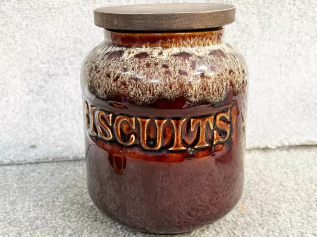 Vintage Fosters Pottery Cornwall Biscuit Barrel Pot Jar