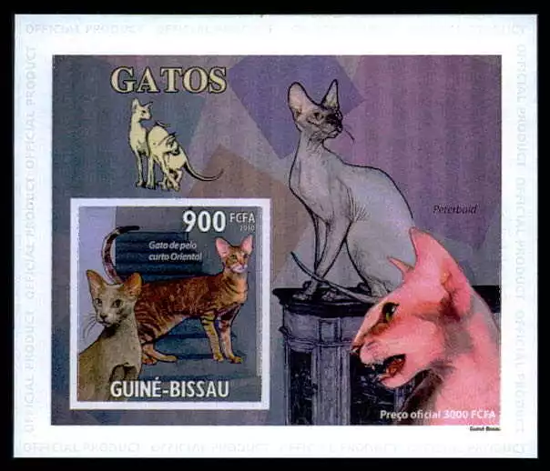 GUINEA-BISSAU EPREUVE DE LUXE KATZEN KATZE CATS CAT CHAT GATO DELUXE SHEET dr63