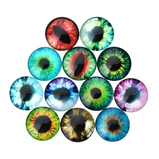 100 Pcs DIY Doll Eyes Vintage Sticker Round Glass Fake Animal