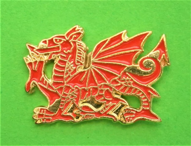 H500:) Enamel Wales Welsh red dragon badge lapel pin