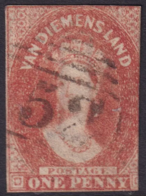 TASMANIA - 1863 1d Brick RED SG 27 GU Cv £42 [D6577]