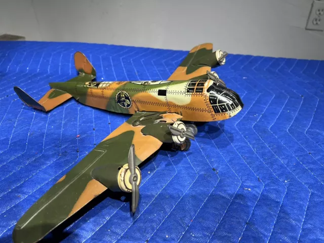 Marx Tin Litho B-24 Bomber Airplane Wind-up Toy Large L-95