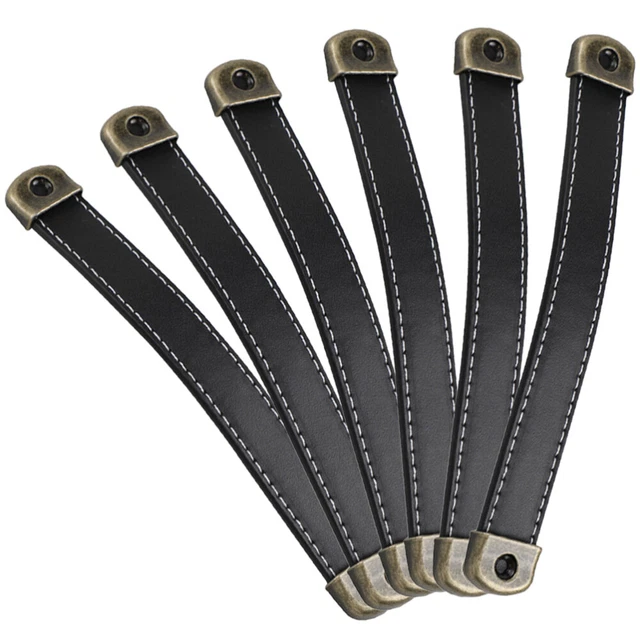 6 Pcs Leather Door Handles Leather Drawer Pulls Cabinet Knobs Cupboard