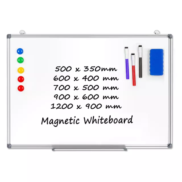 Magnetic Whiteboard Dry Wipe Notice White Board Office School Home Small & Large