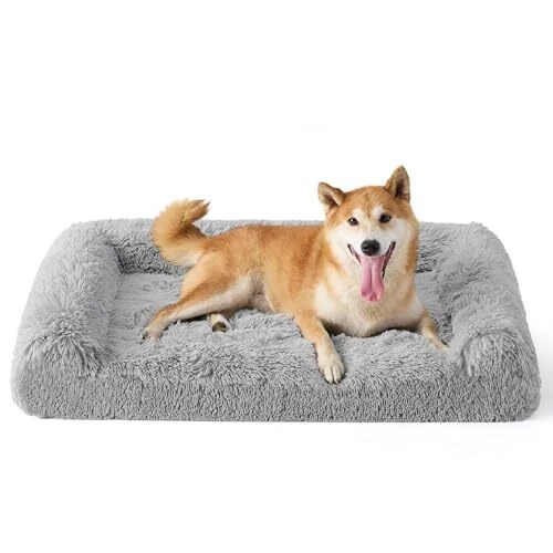 Calming Dog Bed for Large Dogs - Orthopedic Egg Foam Dog Sofa Bed, Bolster