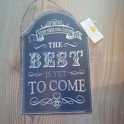 Placca metallo da muro "The best is yet to come"  Regalo Clayre Eef