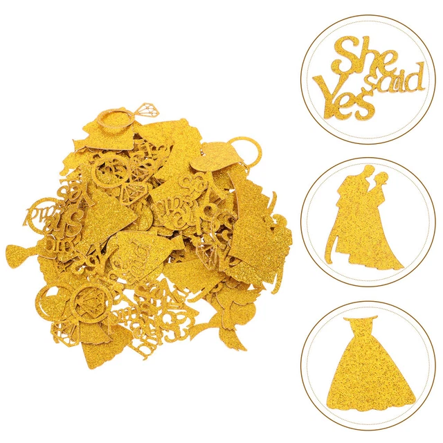 1 sacchetto coriandoli di nozze, coriandoli di carta dorata per matrimonio, il