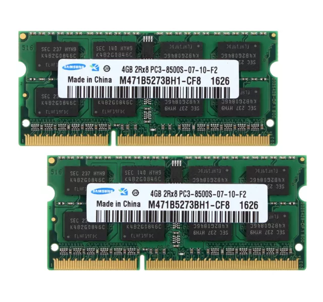 For Samsung 8GB 4GB 2RX8 DDR3 1066MHz PC3-8500S 204PIN SODIMM Laptop RAM Memory