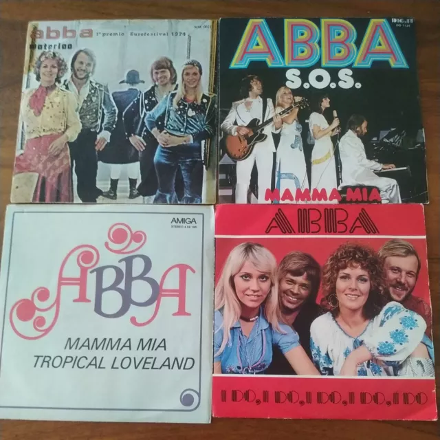 Lotto 4 dischi 45 giri degli ABBA