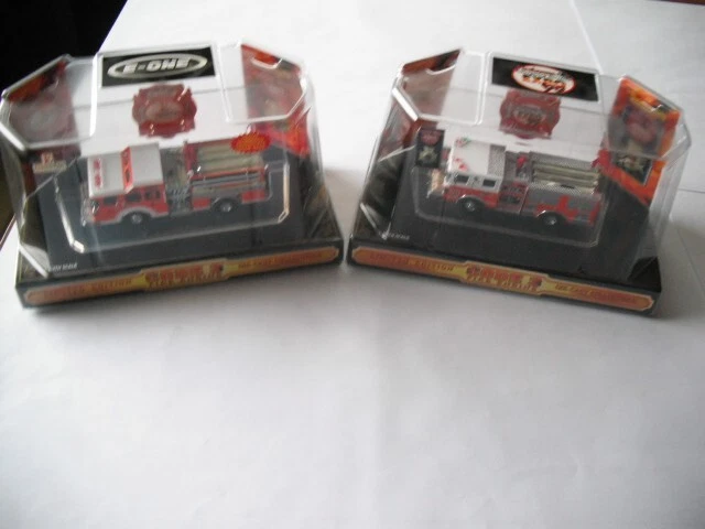 Code 3 COLLECTIBLES FIREHOUSE E-ONE & LUVERNE PUMPERS .    1/64 SCALE (2) TOTAL