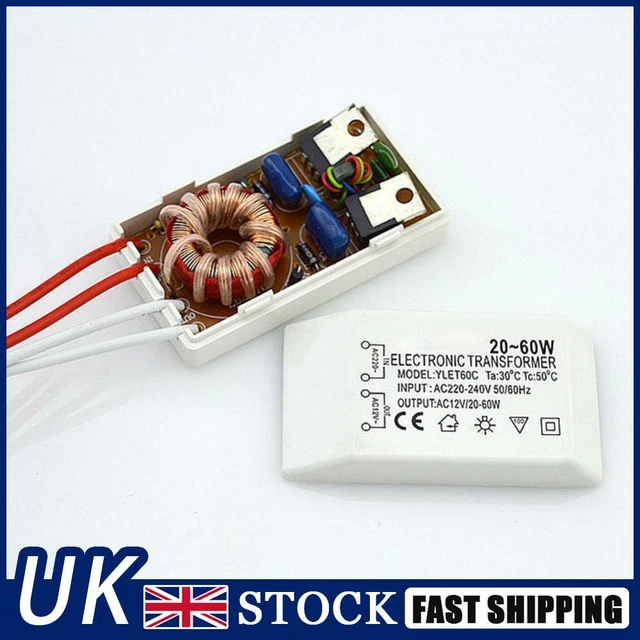 220V to 12V Halogen Lamp Electronic Transformer Power Supply Driver Adapter