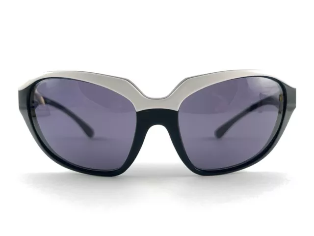 Vintage Thierry Mugler Black &White Frame Purple Lenses 1980'S Paris Sunglasses