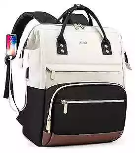 Backpack for Women Work Bags: 15.6 inch Laptop 15.6 Inch 1-beige-black-brown