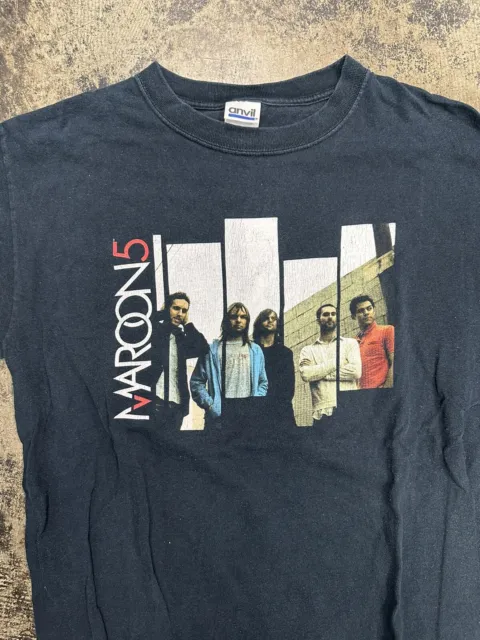 Maroon 5 2004 Vintage US Tour Band Concert Black T-Shirt Size Medium