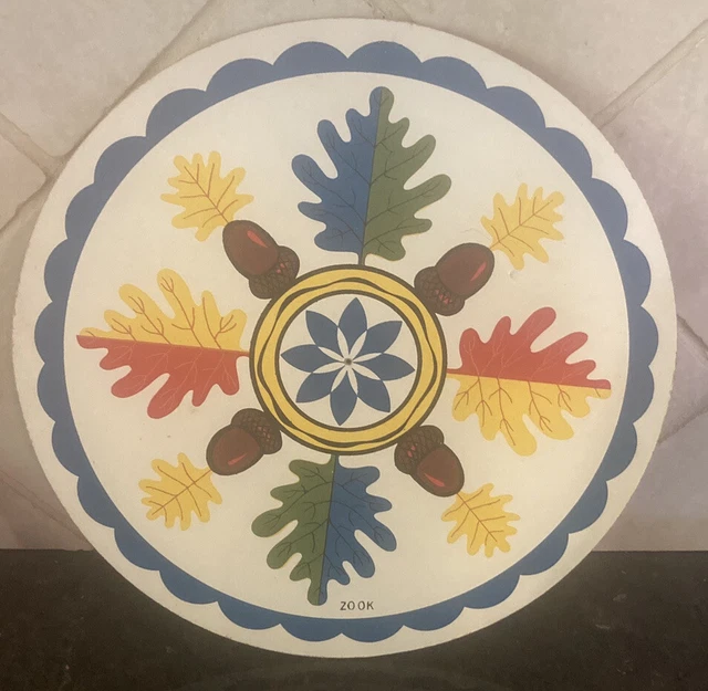 Pennsylvania Dutch Zook Oak Leaf Or Mighty Oak Hex Sign For Strength  7 3/4"