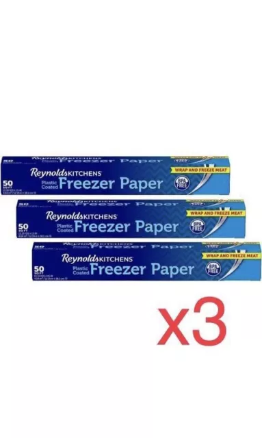 3 x Reynolds Freezer Paper Plastic Coated, craft, quilt,  appliqué