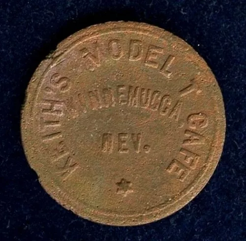 Keiths Model T Cafe Winnemucca Nevada Gf 5¢ Trade Token Humboldt County Nv Brass