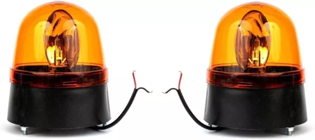 2x Dauerhalterung Halogen rotierend orange Bergungsleuchtfeuer Dachlampen 12 V 24 V H1