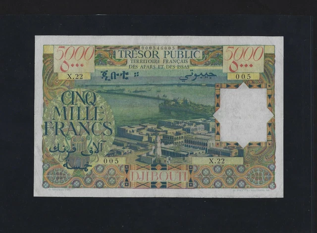 French Afars & Issas 5000 Francs 1969 P-30 VF+ VERY RARE