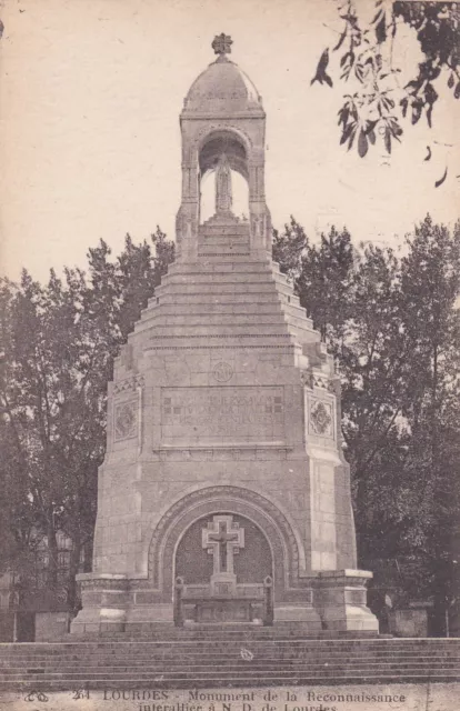 CPA 65 LOURDES Monument de la Reconnaissance Interalliée a N D de Lourdes