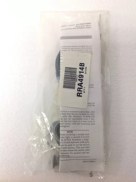 NEW MOTOROLA RRA4914B 806-870 Mhz Antenna Kit w/Mini UHF Connector FreeShip QTY!