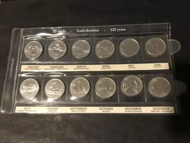 ​Canada 1992 Complete Set Of The (12) Commemorative 25 Cents