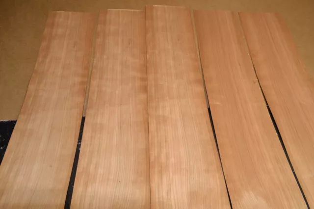 Cherry Quarters Raw Wood Veneer  5 Sheets at 5 x 86 inches 1/42nd        4665-92