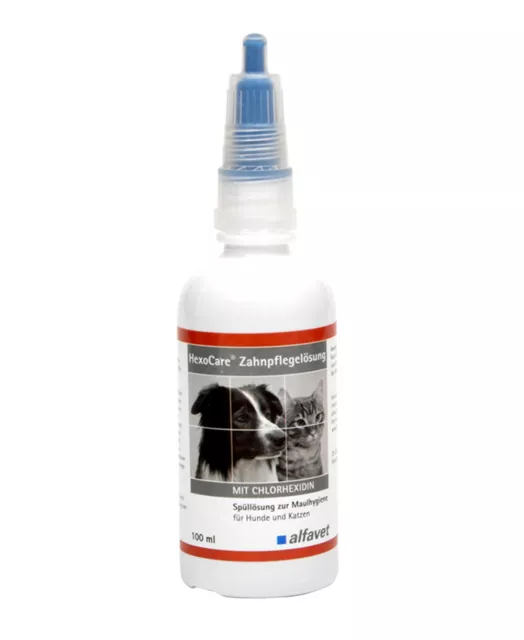 Alfavet HexoCare Zahnpflegelösung 100 ml | Hunde | Katzen | Maulhygiene