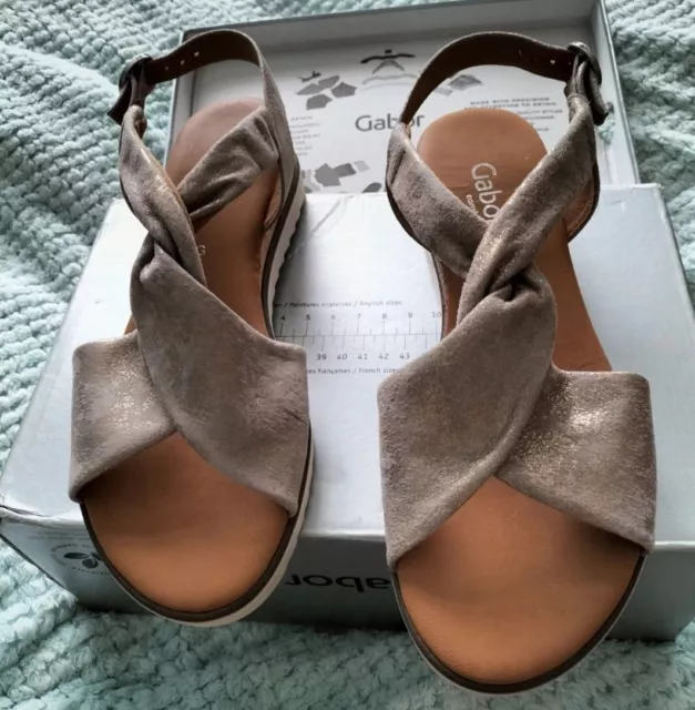 GABOR RICH WOMENS Sandals Muschel Metallic Size 7 Brand New Twist