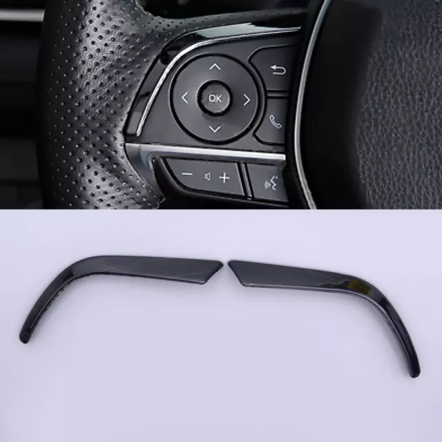Black Steering Wheel Moulding Trims Panel Cover Fit For Toyota Camry 2018-2019