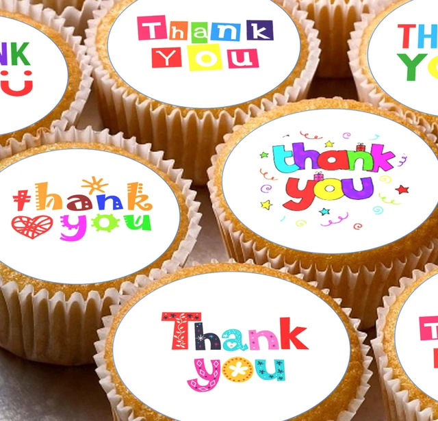 24 Thank You Cupcake Topper Wafer Rice Edible Fairy C vrogue.co