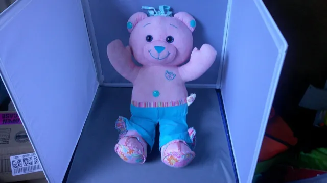 Doodle Bear Plush Pink Blue Shorts Soft Stuffed Toy Jakks Pacific Vintage