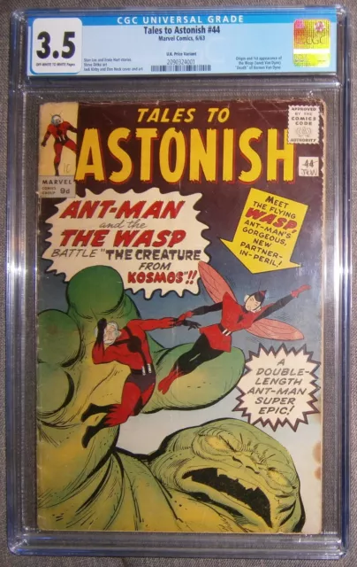 Tales to Astonish 44 June 1963 - 1st Appearance of WASP  CGC 3.5 Pence
