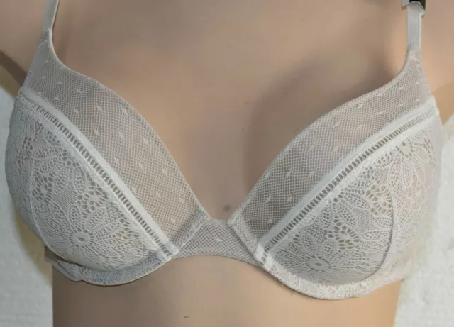 Neu Victoria Geheimnis Sehr Sexy Push Up Bh Kokosnuss Weiß Nude Überzug 32 D