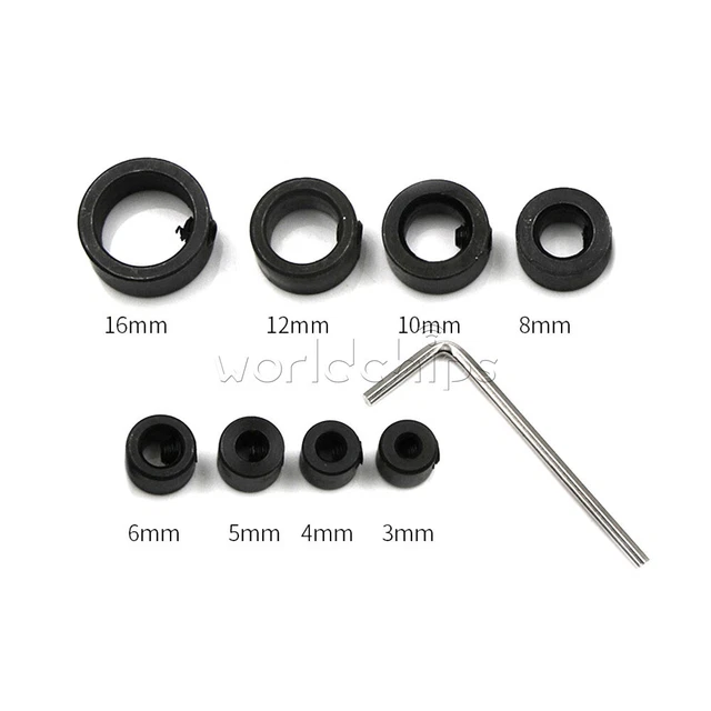 9Pcs Bit Positioner Small Wrench Drill Depth Stop Ring 3-16mm Drill Bit Limiter