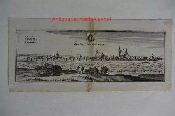 Gesamtansicht Straßborck (Strassburg) in der Ucker Marckt,Historische Ortsansich