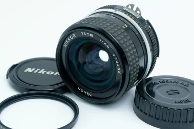 [ Casi Mint ] Nikon Nikkor 24mm F/2.8 Ai Gran Angular Mf Objetivo Para De Japón