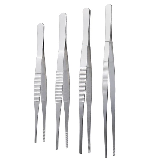 4 Pcs Metall Gezahnte Runde Pinzette Pinzetten Für Bastelarbeiten Haare Zupfen