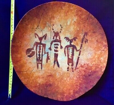 Large Hopi Native American Indian Shaman Wall Plate Preproduction Cave Art