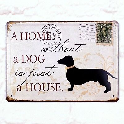 Metal Tin Sign Home Without Dog Retro Home Pub Bar Wall Decor Poster