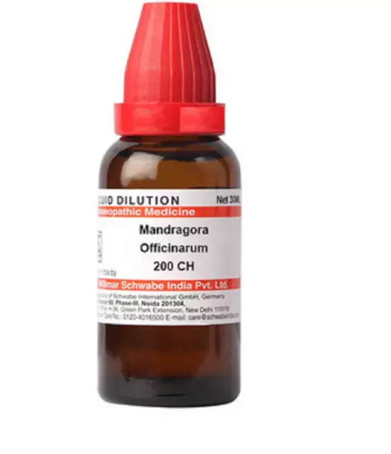 Dr Willmar Schwabe India Mandragora Officinarum 200 CH Dilution 30 ml