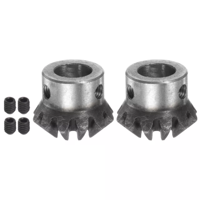 2pcs Bevel Gears 2M 12 Teeth 12mm Shaft Hole Tapered Bevel Pinion Gear